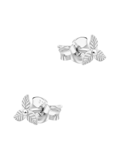 Three Petaled Leaf Silver Stud Earring STS-6569